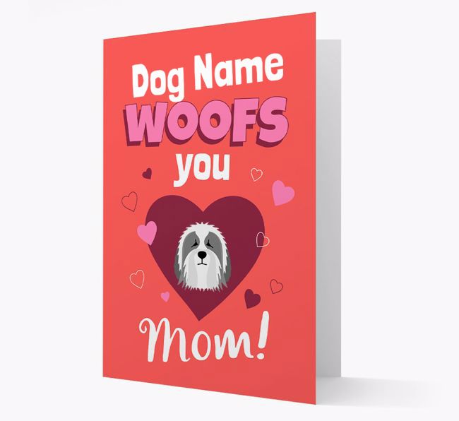 'I Woof You Mom' - Personalized {breedFullName} Card 